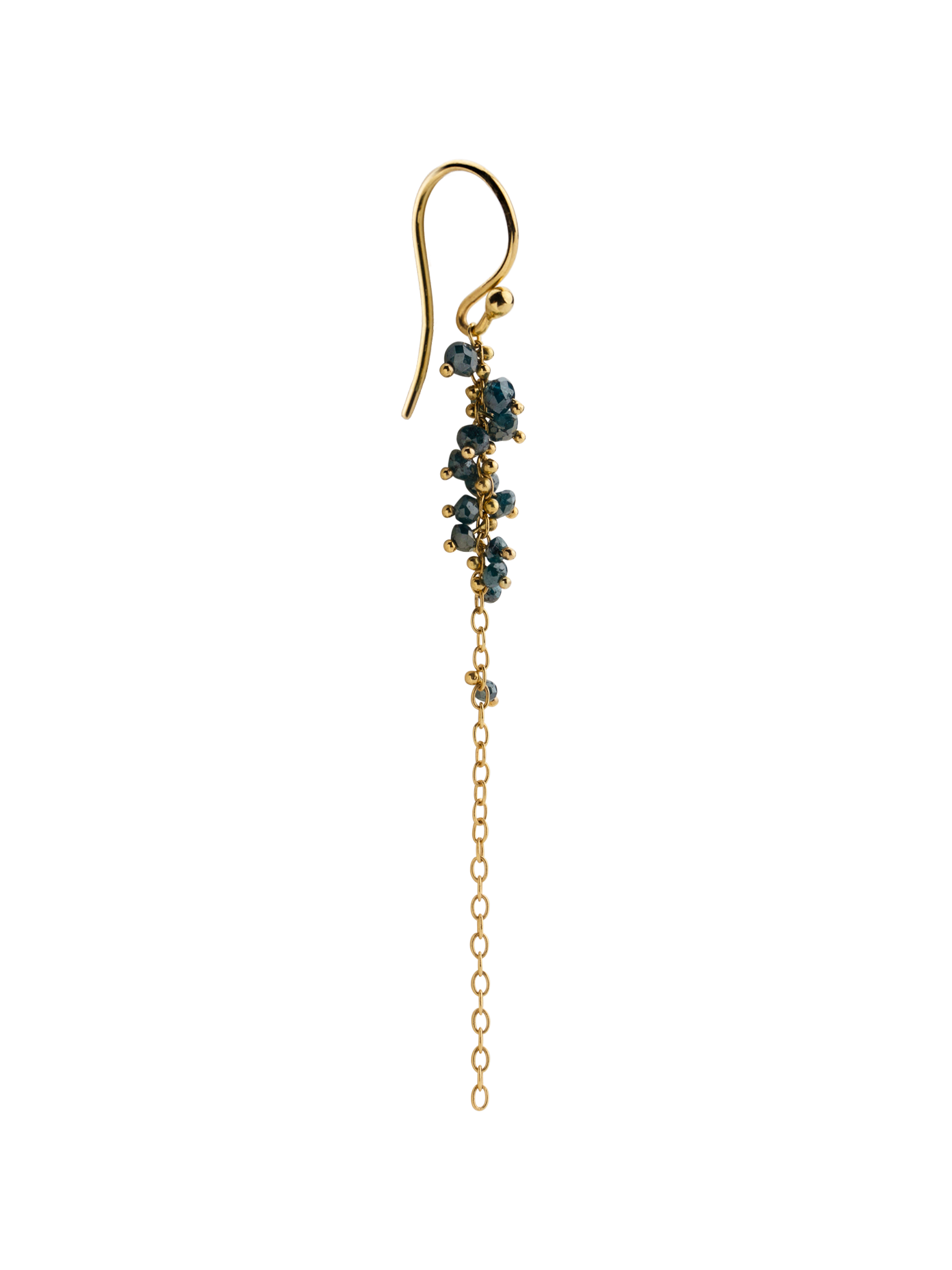 Caviar earring with blue-green diamonds